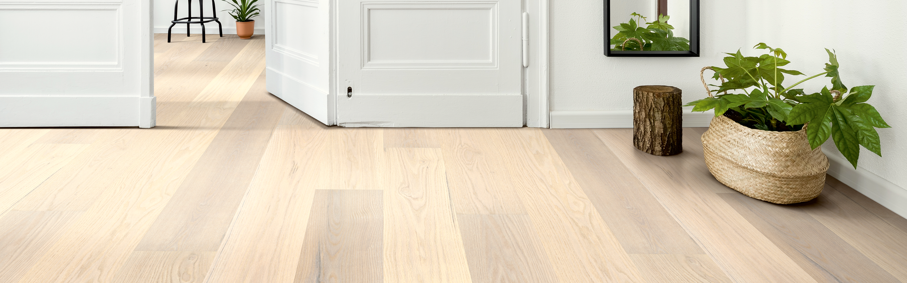 light toned hardwood flooring in entryway